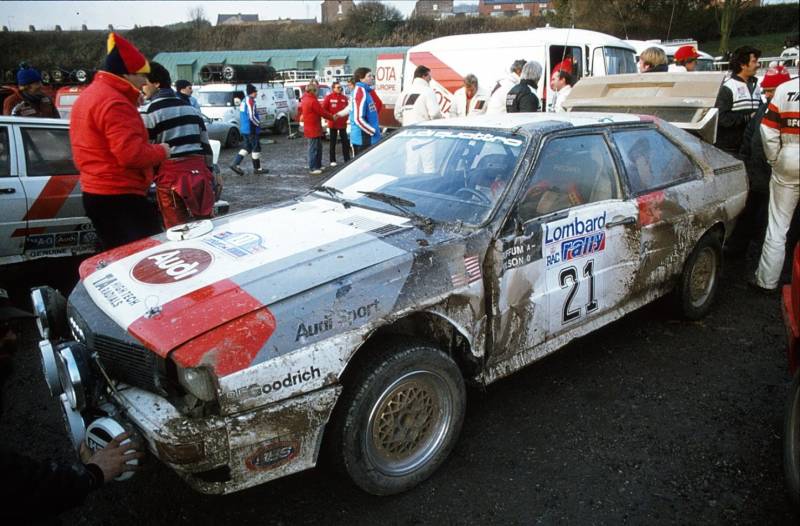 Dusty Audi Quattro after a rally